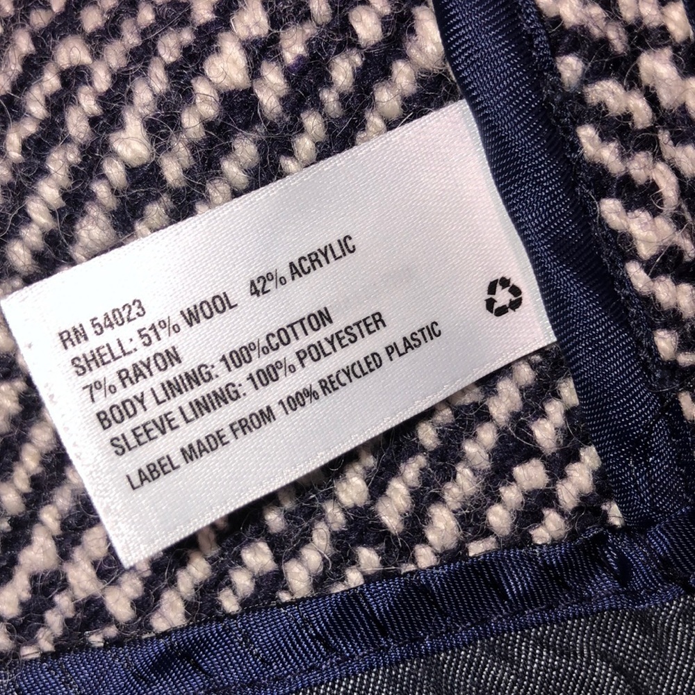 Gap size small Moto blue tweed zippered jacket - Picture 8 of 8